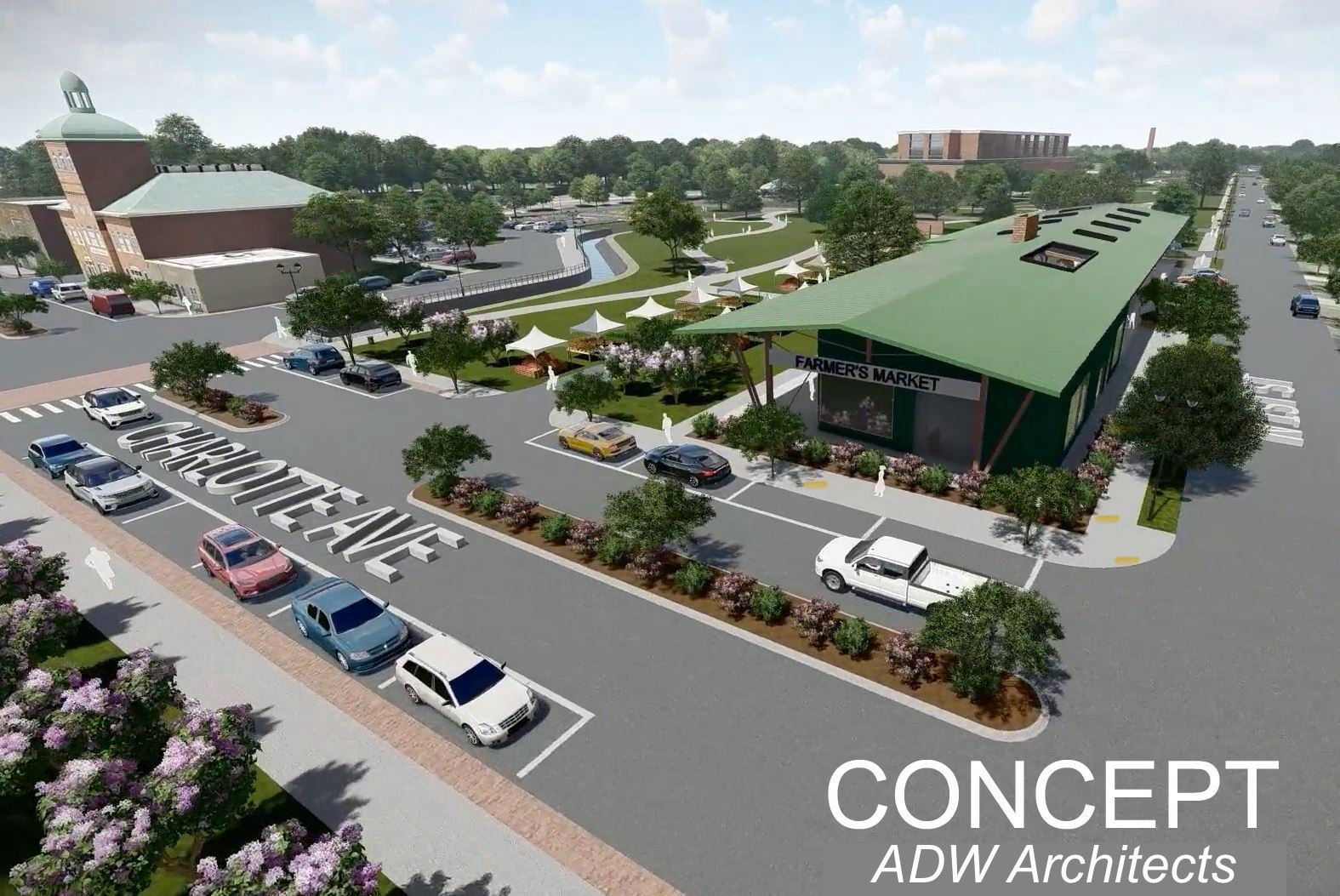 Sanford Central Green Rendering by ADW Architects