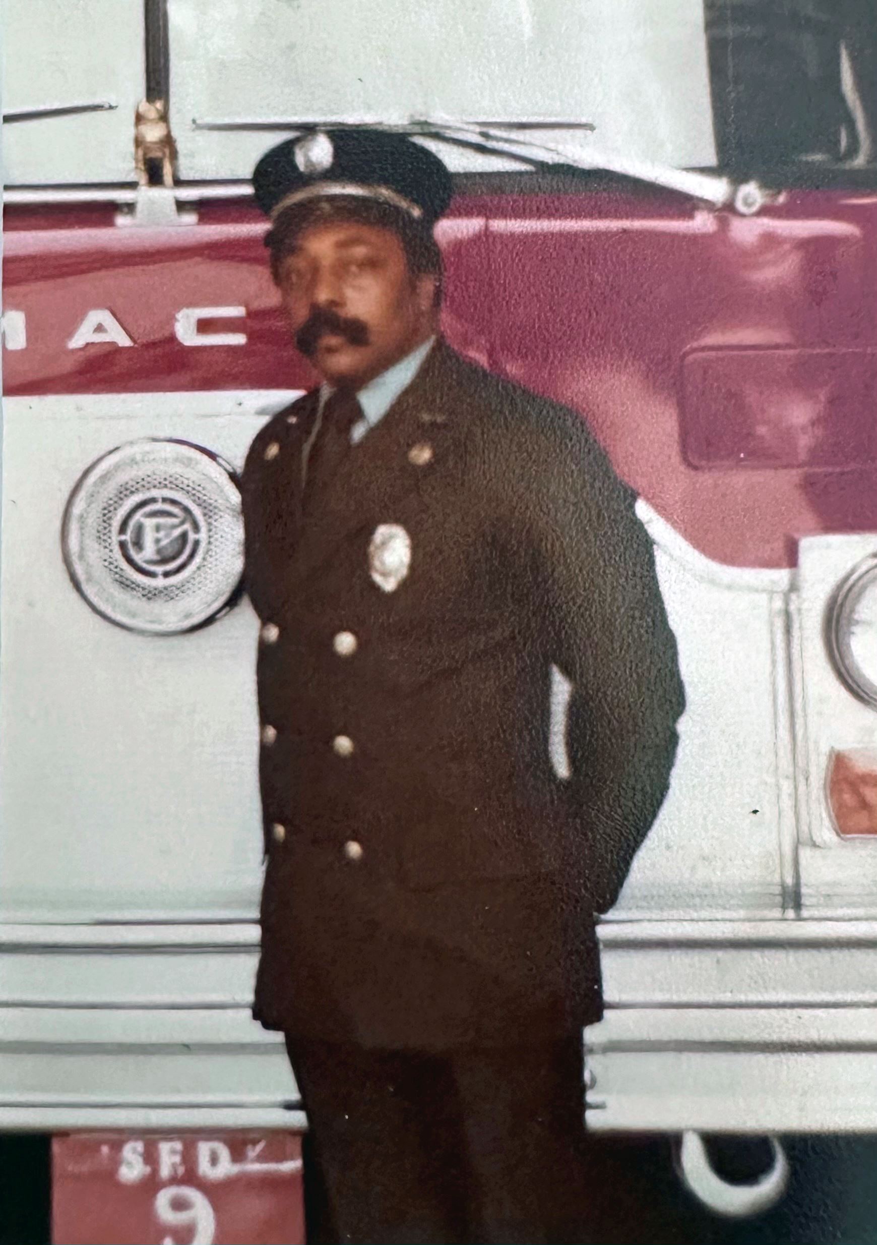 Donald Quick as a young fire fighter.